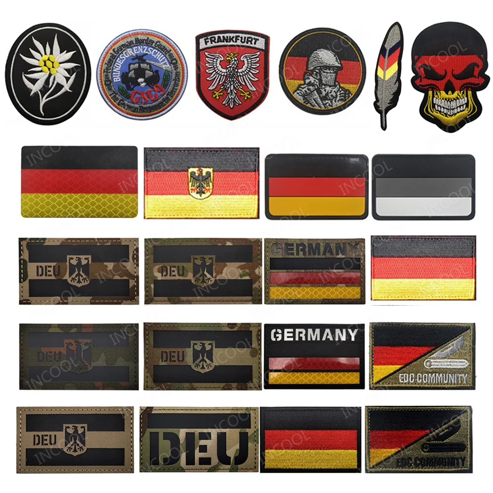 Niemcy IR Odblaskowa haftowana naszywka na podczerwień Eagle Flag Patches Deutschland Niemiecka naszywka z aplikacjami na odzież