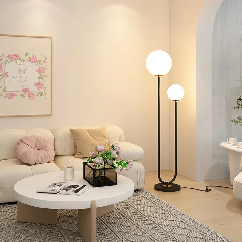 

Nordic Glass Ball Led Floor Lamp Sofas For Living Room Coffee Tables Dining Bedside Lamp Stand Home Decor Light Fixture