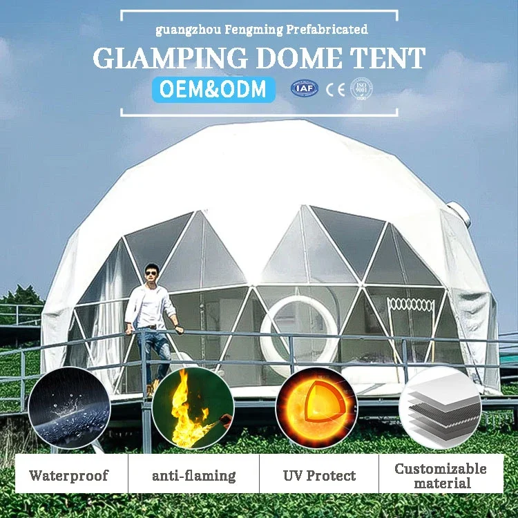 Tent 8-meter diameter igloo geodesic dome steel structure camping tent hotel luxury dome house