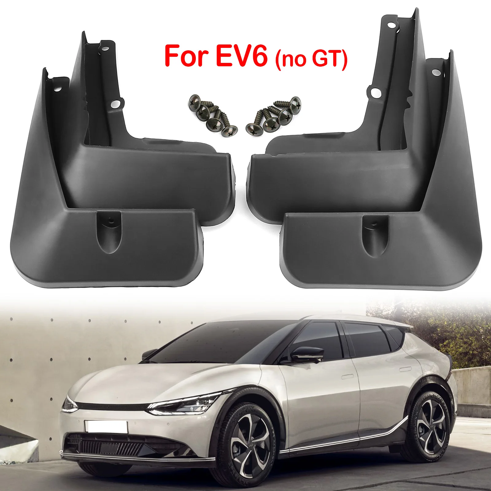 Set of 4pcs Car Mudflaps For Kia EV6 ev6 CV EV 2021 2022 2023 Mud Flaps Splash Guard Mudguards Front Rear Molded