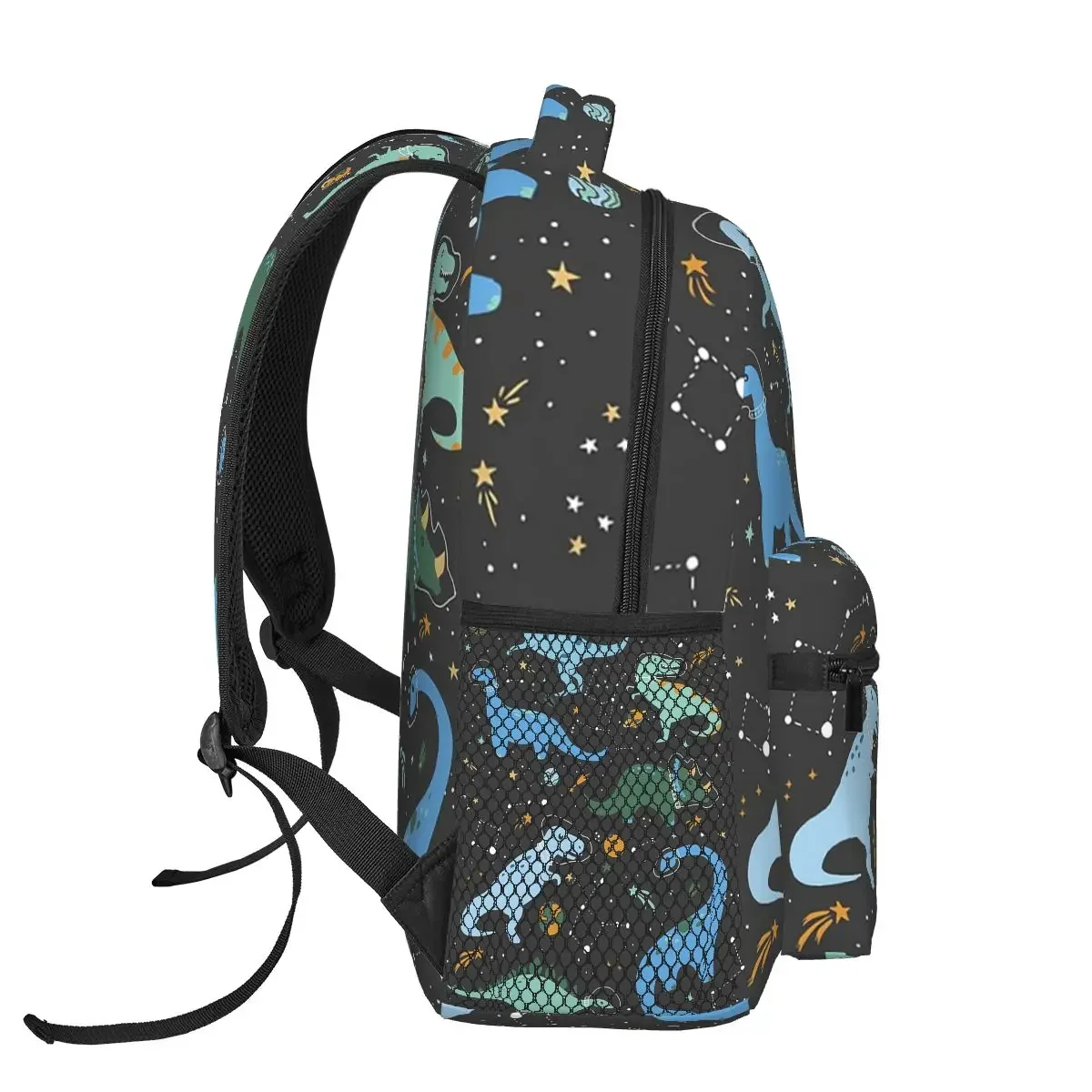 Mochila de dinosaurios espaciales en azul para niños y niñas, mochilas escolares para estudiantes, mochila de viaje de dibujos animados, bolso de hombro de gran capacidad