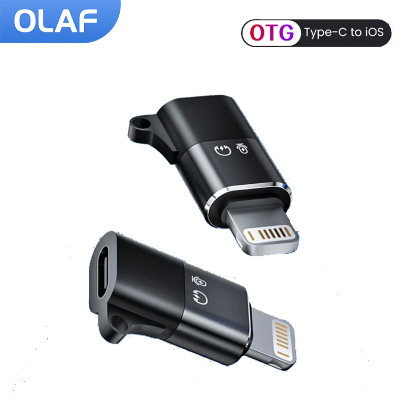 Usb Type C To 8-Pin Otg Adapter for Iphone 13 12 11 Pro Max Xr Fast Charging Data Cable Converter for Earphone U Disk USB C OTG