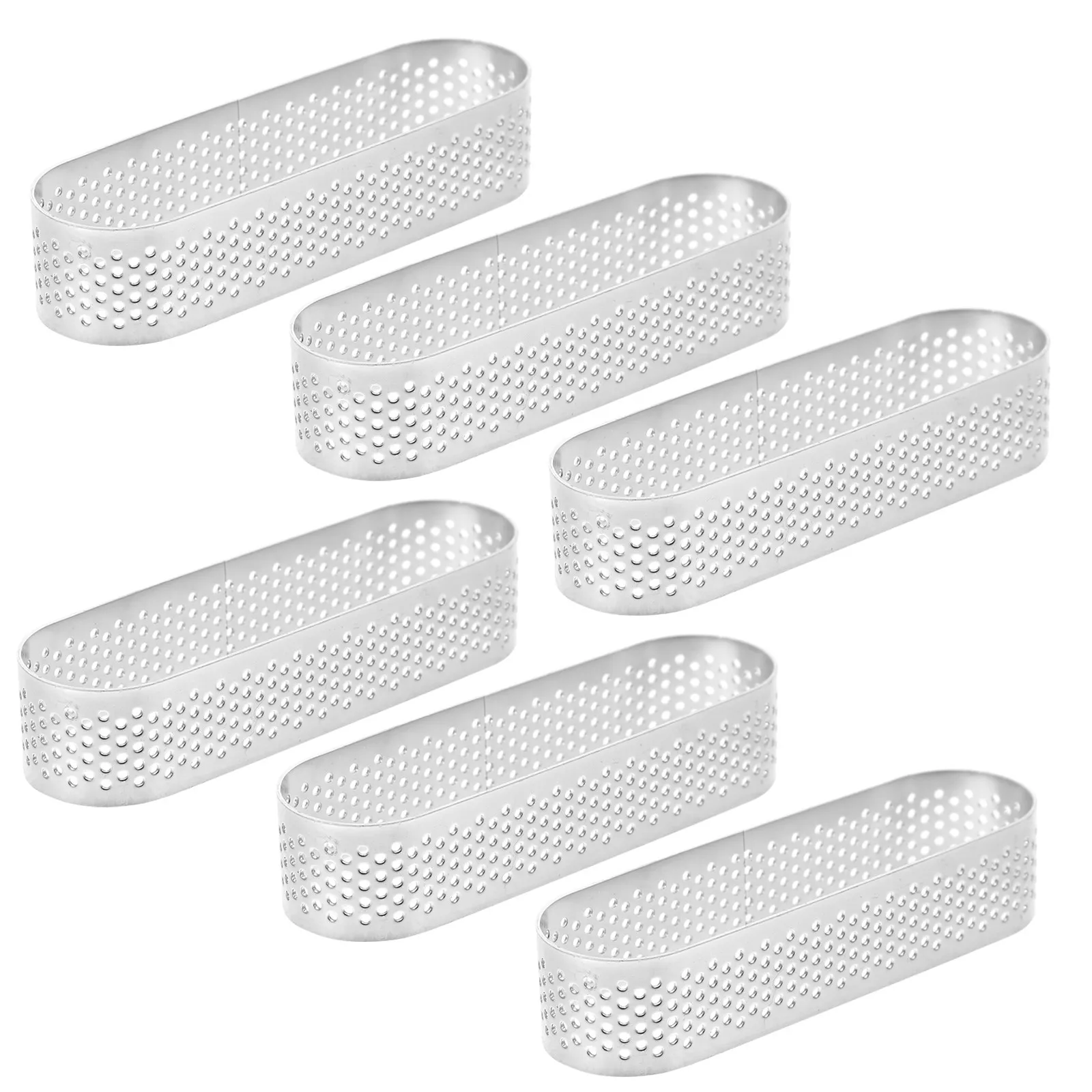 

6Pcs Stainless Steel Oval Tart Ring Baking Mold for Mousse Cake Chocolate Jelly Dessert Non Stick Easy Release Dishwasher Safe