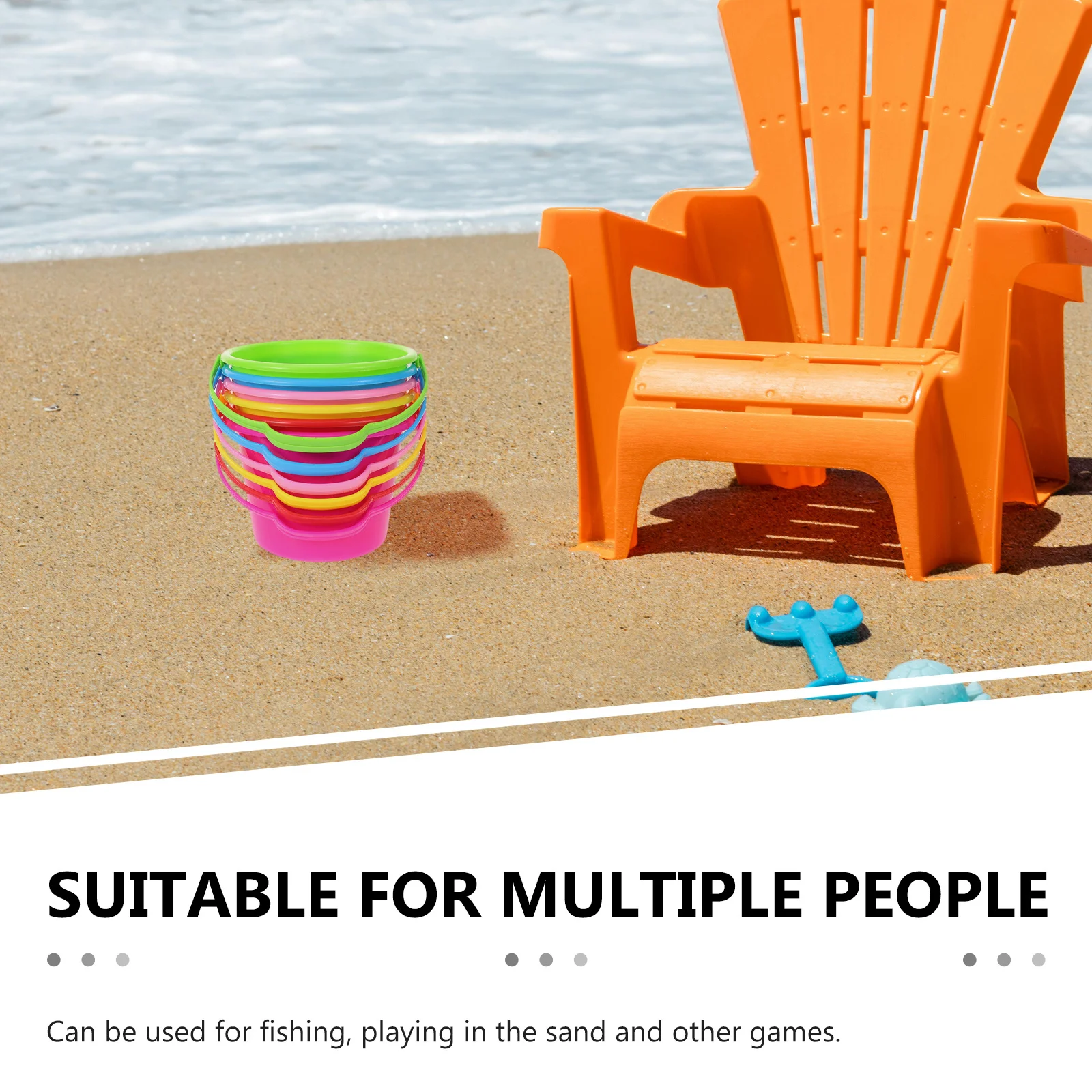 Petit seau de sable pour enfants, 6 pièces, léger, poignée antidérapante, pour plage, parc, arrière-cour, jeu de sable et utilisation en extérieur