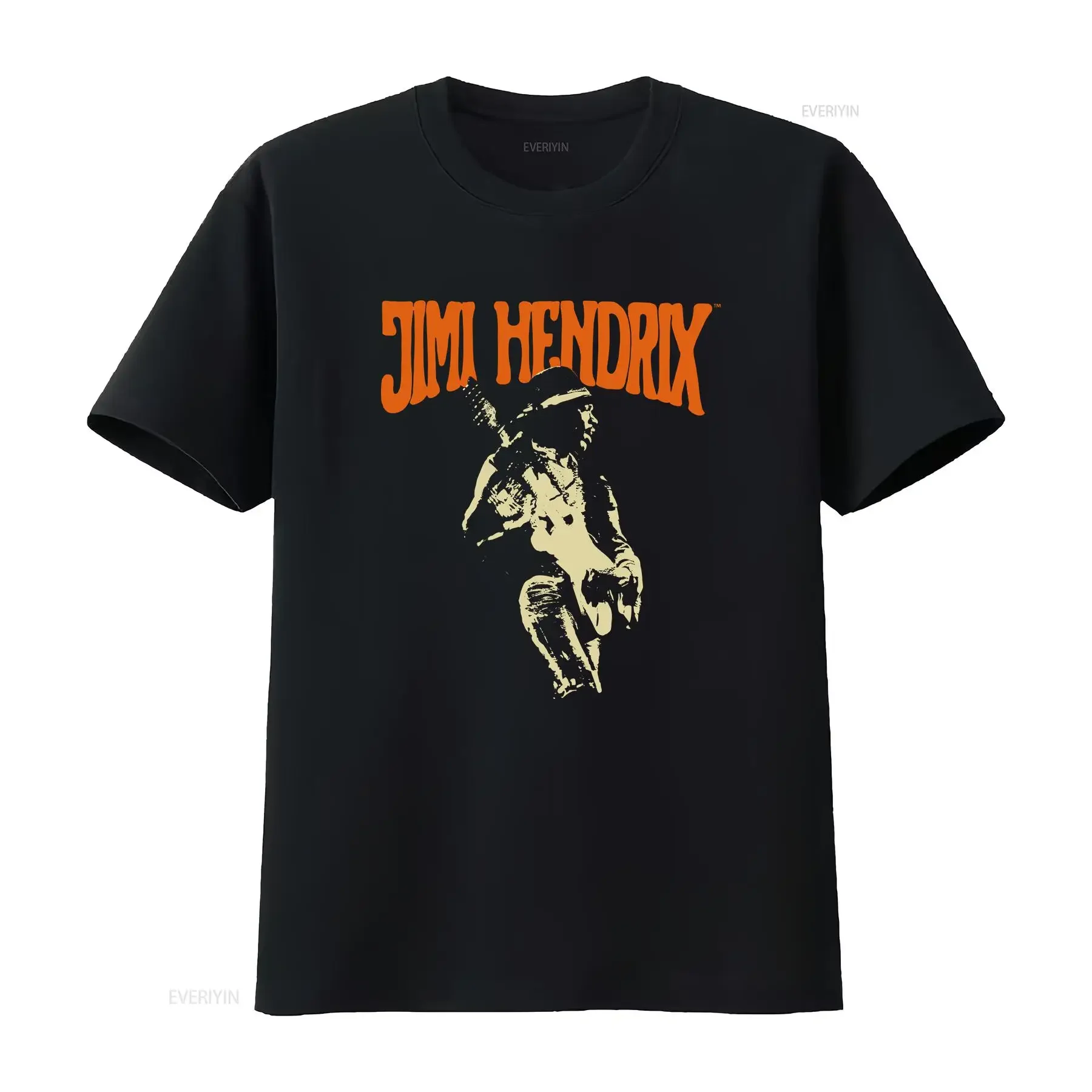 Jimi Hip-Hop-T-Shirt für Herren, Hendrixs Vintage-Rock-Gitarre, Sänger, Baumwolle, lange oder kurze Ärmel, Vintage-Look, gewaschen.