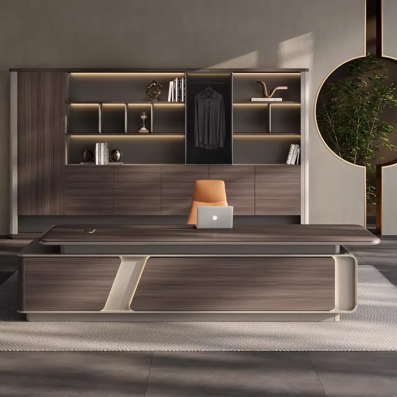 Executive Desk for Office Use Luxury Modern Large-Sized Manager Desk Set with Matching Chair for CEO or Director