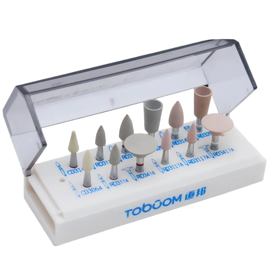 Toboom Glass Ceramic Polishing Kit RA Shank Dental Intraoral Polisher for Veneer Inlay Crown Finishing Lithium Disilicate