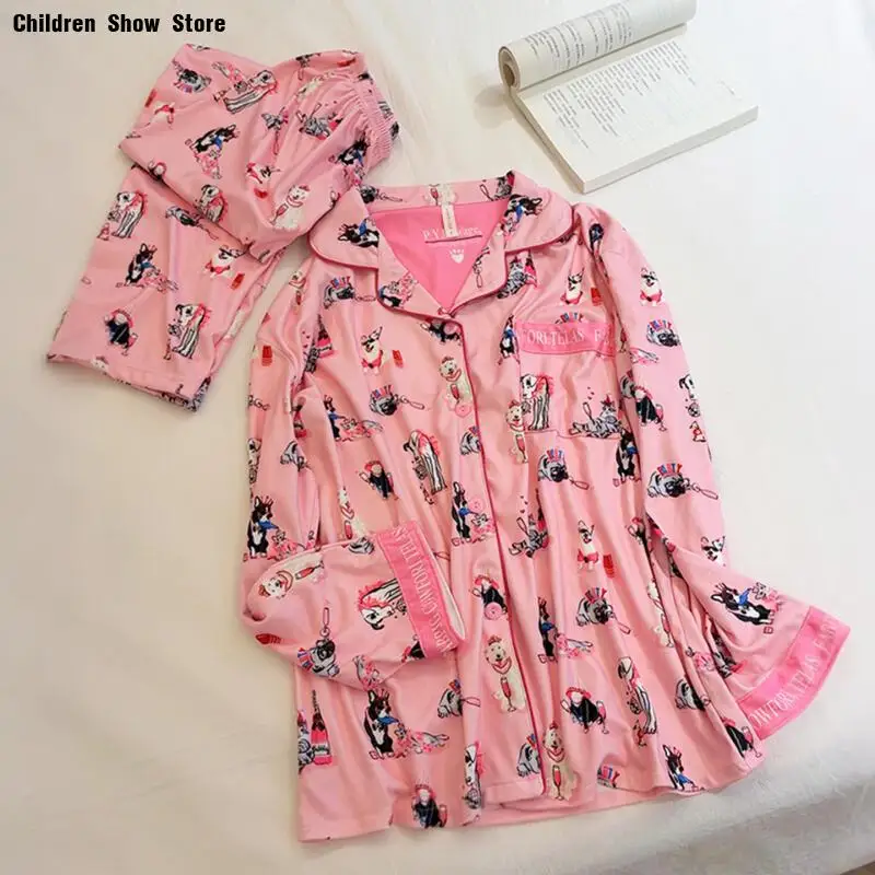 

2025 Autumn Winter Velvet Fleece Pajamas Suit Cute Sleepwear Women Warm Home Clothes Outwewar Pjs Loungewear Top Pants 2Pcs