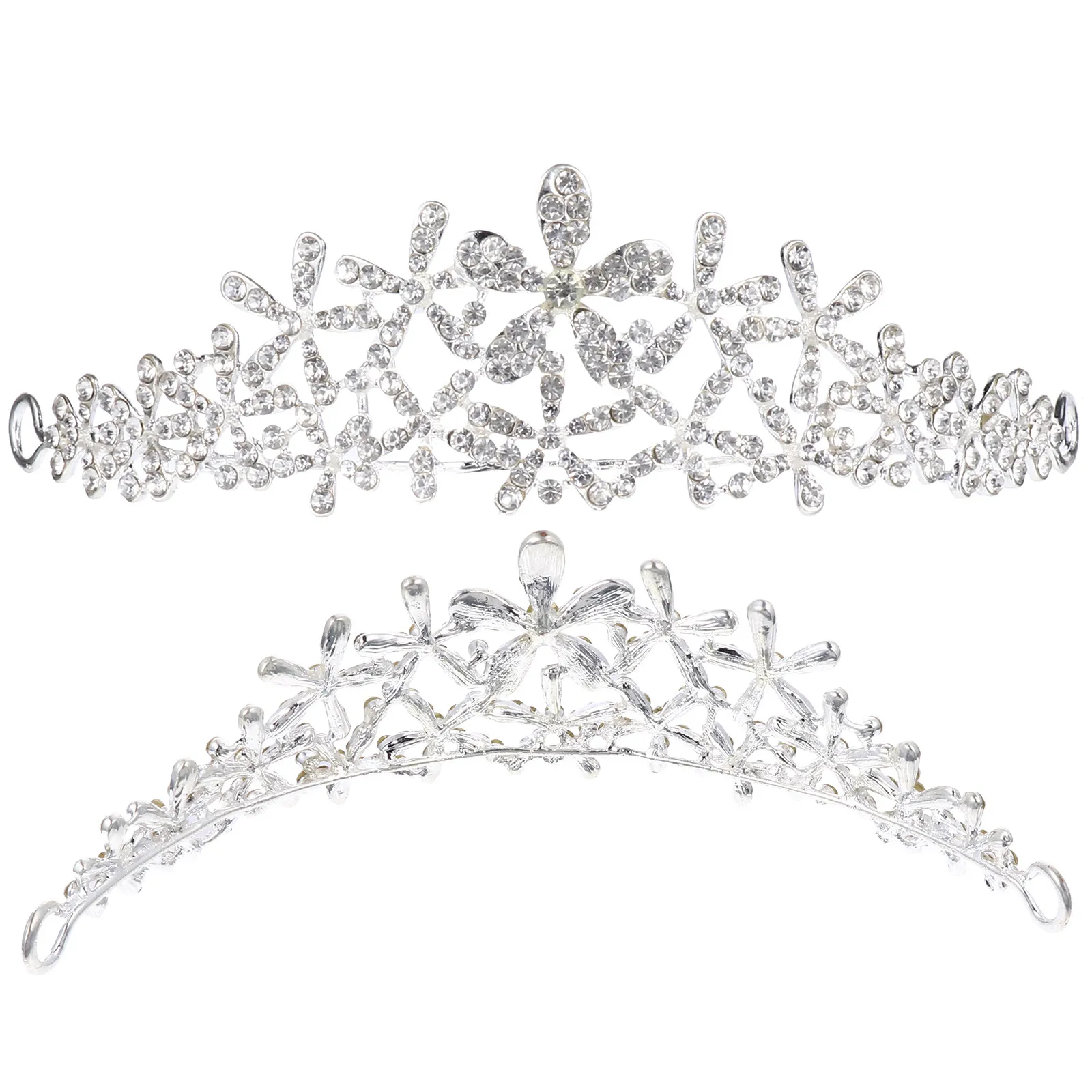 Chic Rhinestone Snowflake Alloy Bridal Crown Wedding Headpiece Elegant Hair Hoop for Brides Weddings Parties Holiday Events