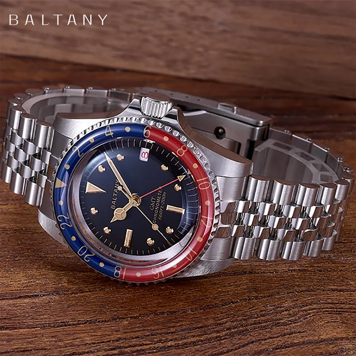 Baltany Retro 1957S Coke Bracelet Men\'s Automatic Mechanical Watch Gmt Sapphire Stainless Steel Waterproof 20Bar Luminous C3