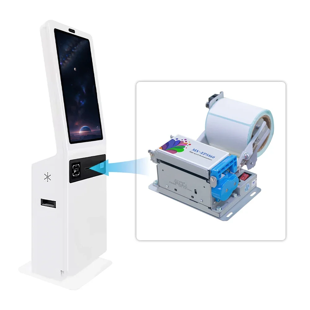 MASUNG 200mm/s High Speed Printing 58mm Receipt Barcode Printer USB and RS232 Desktop thermal Label Printer