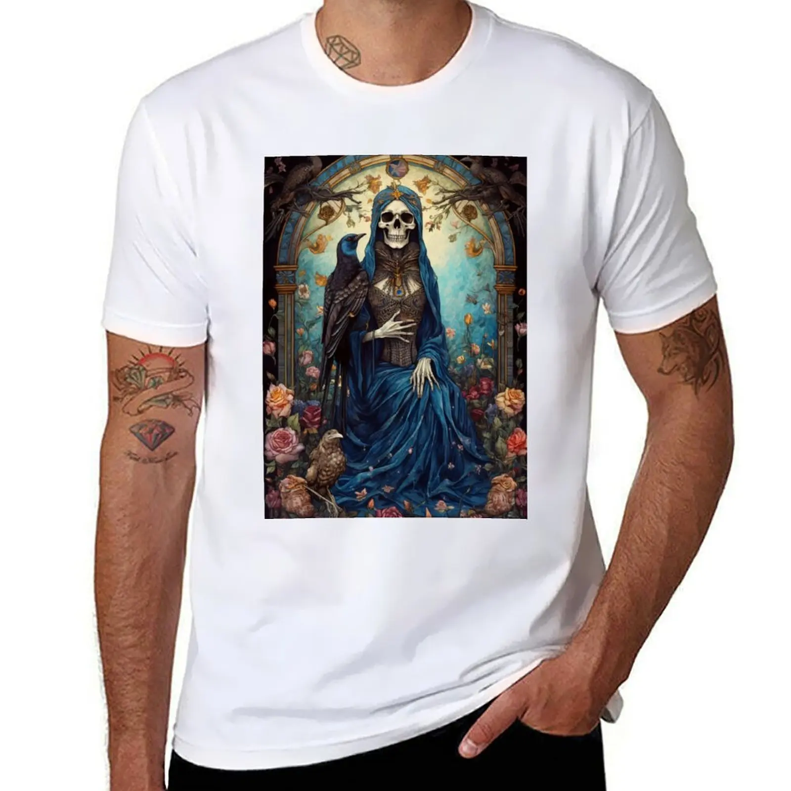 Nuestra Se?ora de la Santa Muerte T-Shirt vintage t shirts valentines boutique clothes outfits for men