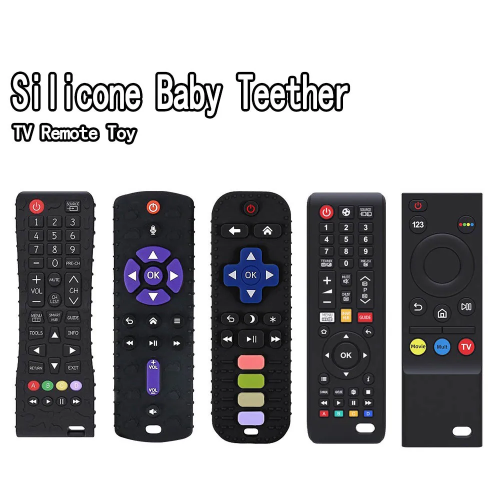 

Children Teething Remote Control Silicone Material Baby Teething Toys Simulation Remote Control Toys Teething Teether Food Grade
