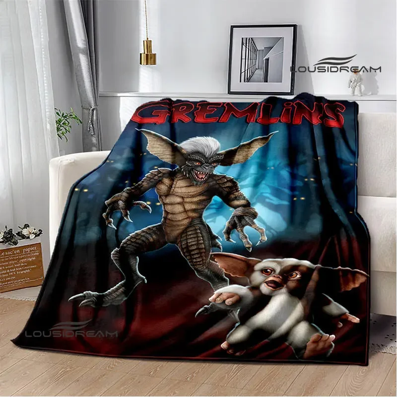 Gremlins cartoon printied blanket children\'s warm blanket flannel soft and comfortable blanket home travel blanket birthday gift