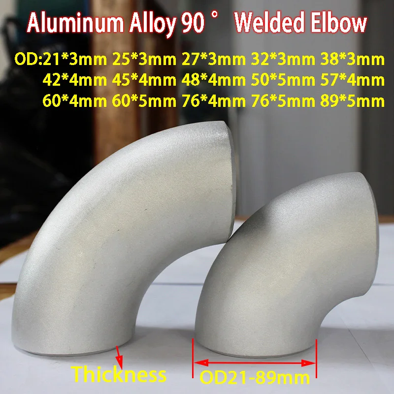 Auto Parts Aluminum Pipe Elbow 90 Degree Industrial-grade Alloy Seamless Elbow Welded Aluminum Alloy Connector Fittings