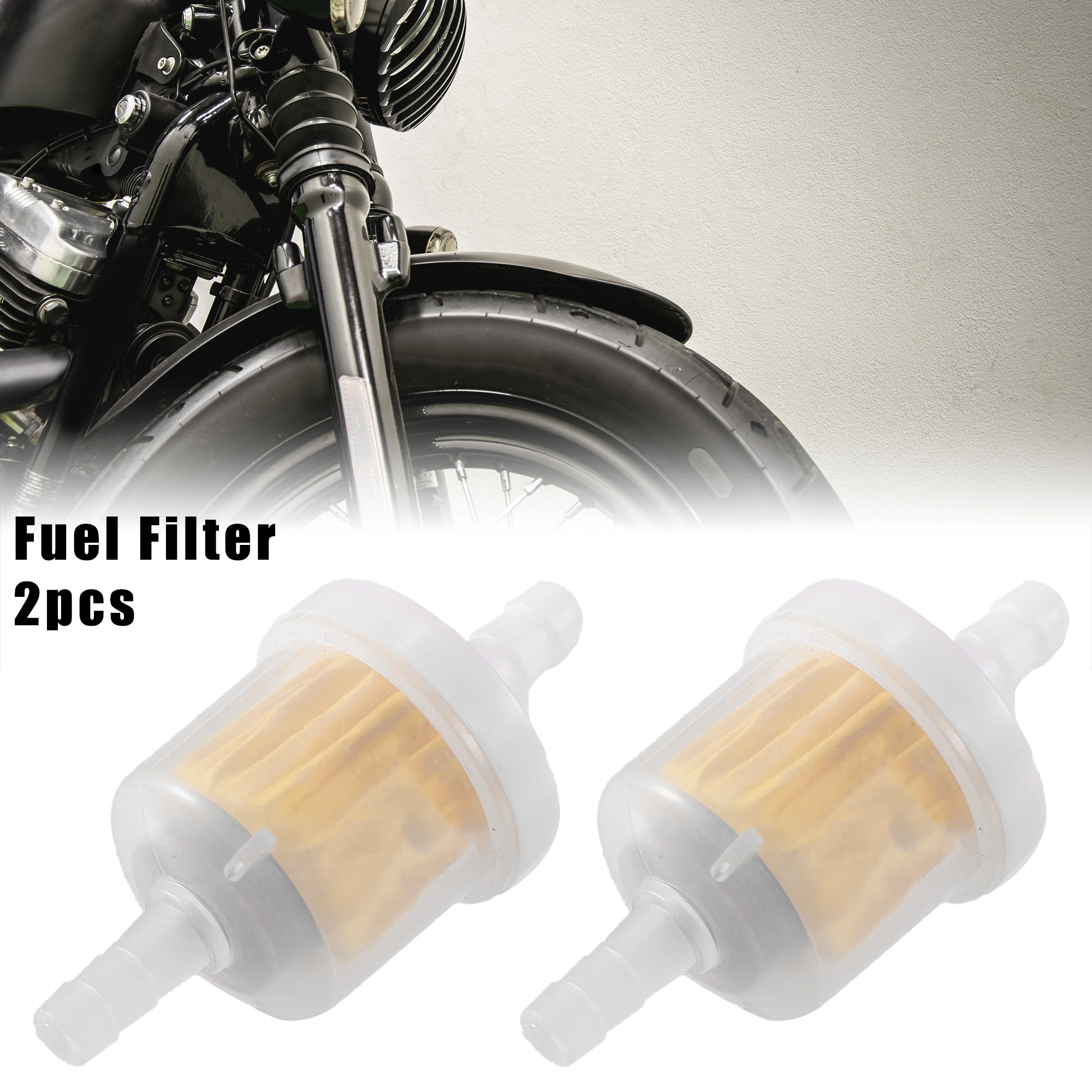 Motoforti 2pcs Clear Universal Fuel Filters Engine Gas Fuel Line Filter with Magnet Replacement for Motorcycle ATV Dirt Bike