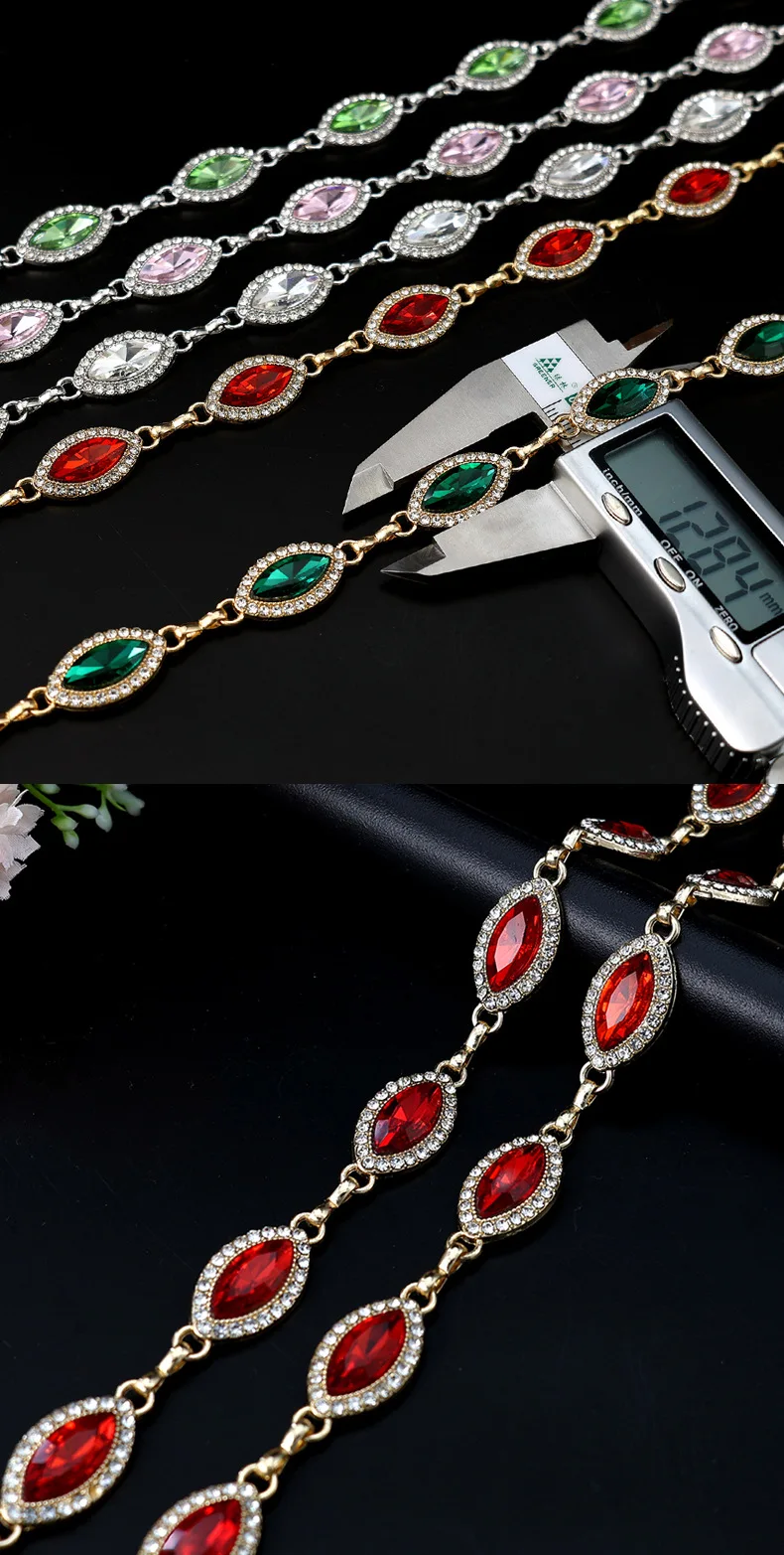 10 Yards Strass-Kettenbesatz, glänzender Kristall, Diamant-Zubehör, DIY, Handwerk, Geschenk, Kleidung, Schuhe, Taschen, Diamant-Dekoration – Detail 3