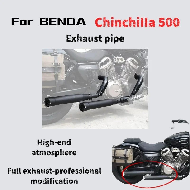 For Benda Chinchilla 500 modified full section exhaust Pipe,the sound is low, deep and powerful