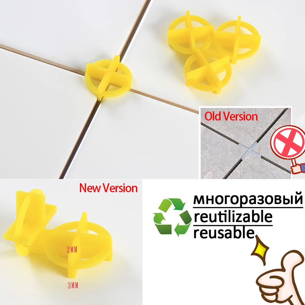50/100Pcs Reusable Floor Wall Tile Leveling System Spacers Clips Wedge for Tiling Fixing Ceramic Gap Construction Tools Building
