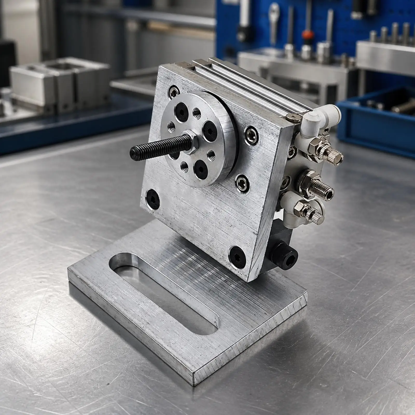 Pad Printing Machine Rotary Positioning Fixture Aluminum Slotted Base for Ceramic Workpiece Dual Side Print Tool with Adjustment