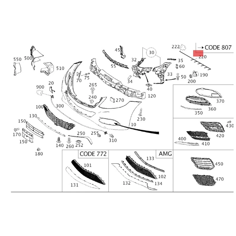 Super Sale 2225401431 A2225401431 Front Bumper Wiring Harness for Benz W222 S320 400 500 AMG S63L