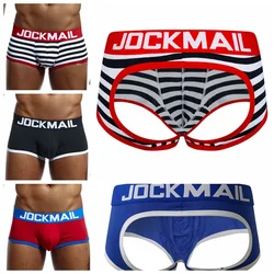 Ropa interior Sexy Gay para hombre, calzoncillos con suspensorio, Bóxer, bolsa de algodón, Cuecas