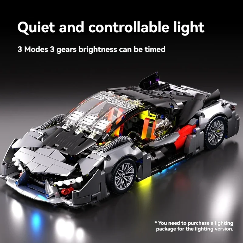 2025 Tecnico Super 1:14 Argento Auto Sportiva Building Blocks Città Velocità Veicolo Famoso Mattoni Assemblare Giocattoli Regali Di Compleanno Per Bambini