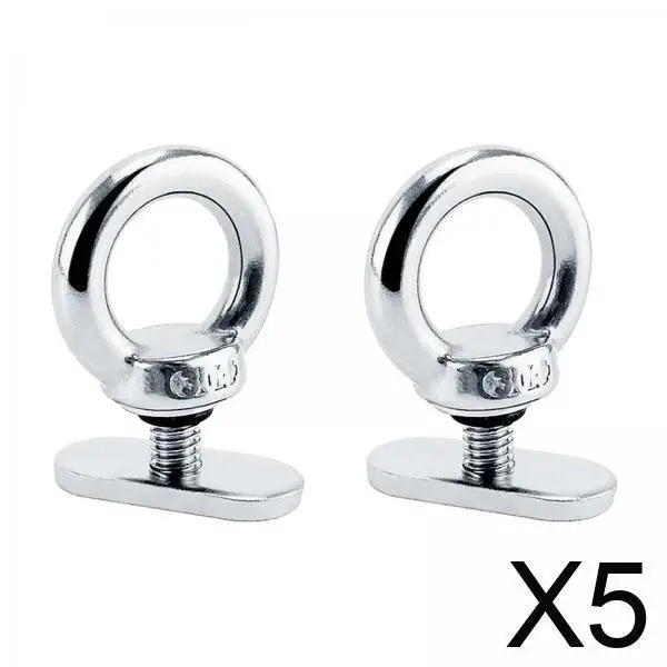 

Silver Kayak Track Mount Eyelet Screw Kit Boat Accessories for Fishing Rod Paddle Leash Canoe Rail System