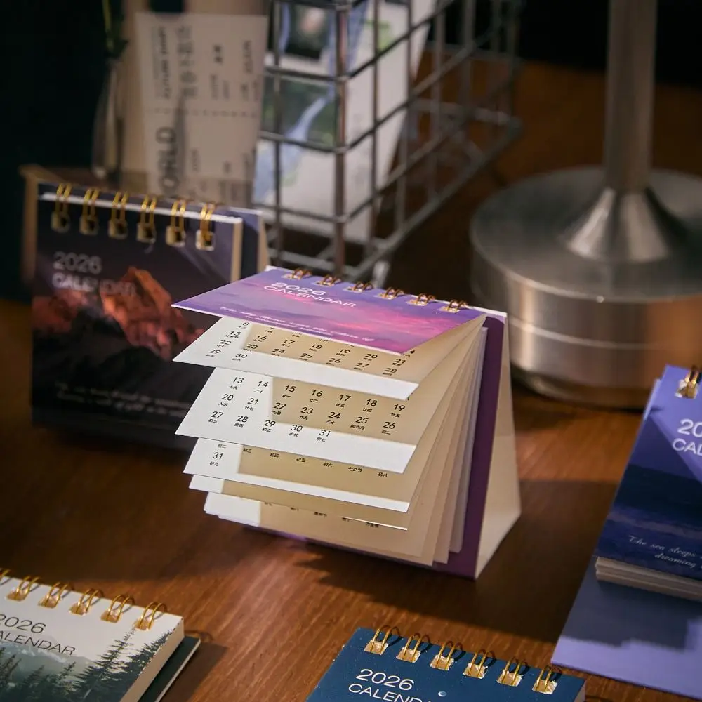 

Список дел на 2026 год, настольный календарь, украшение для дома, плотная бумага, планировщик расписания, креативный простой мини-календарь, украшения для рабочего стола
