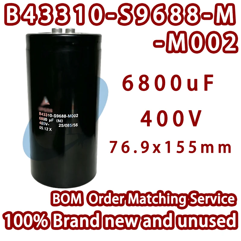 Import-EPCOS B43310-S9688-M002 B43310-S9688-M 6800uF 400VDC 76.9x155mm Screw terminal aluminum electrolytic capacitor