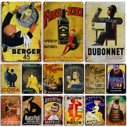ARTISIAN Retro Wine Metal Plate Decorative Poster Alcohol Wall Metal Tin Sign Advertising Wall Decor Man Cave Club Metal Plaque
