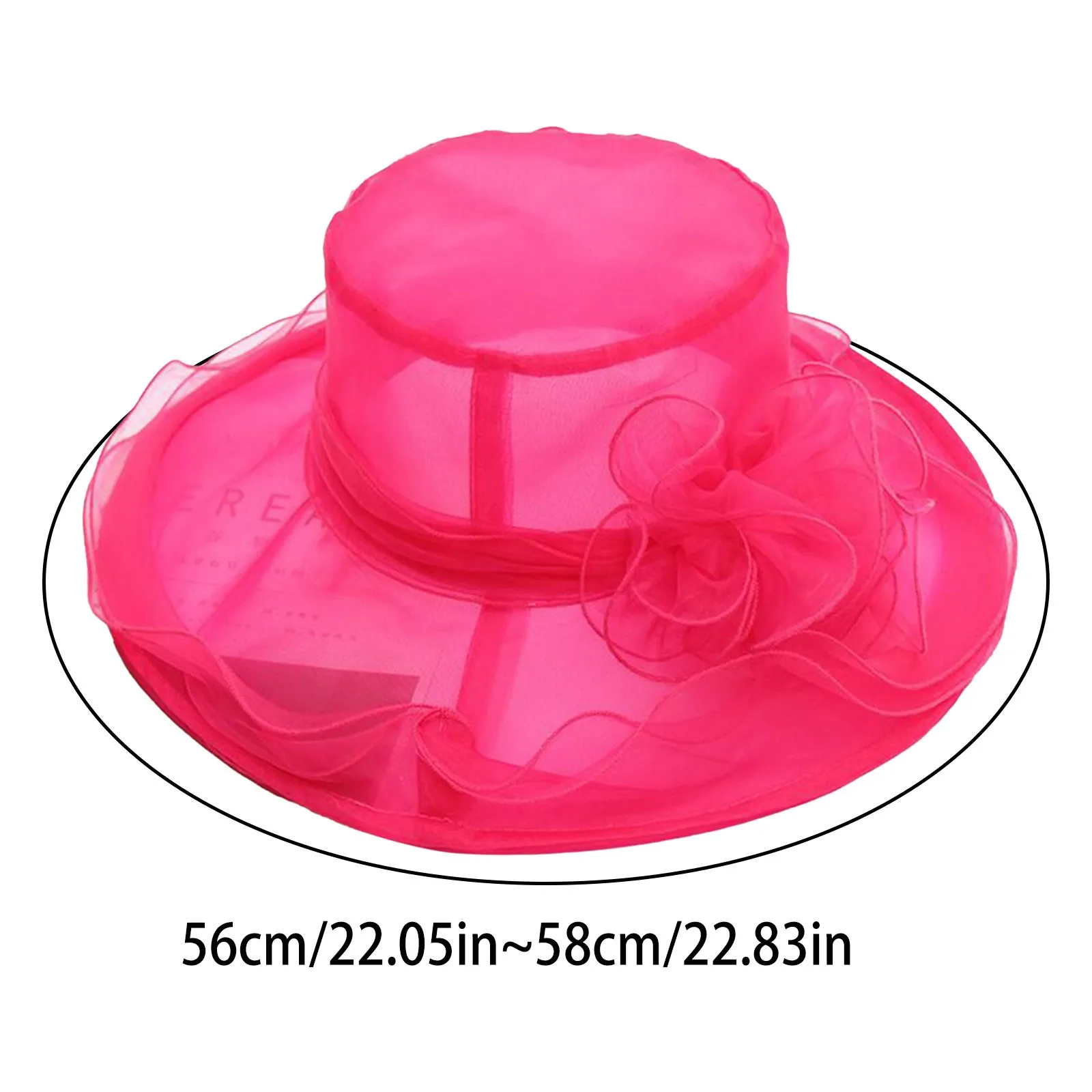 Women Organza Hat Flower Shade Seaside Beach Summer Sunshade Hat Solid Color Elegant Ladies Sun Hats