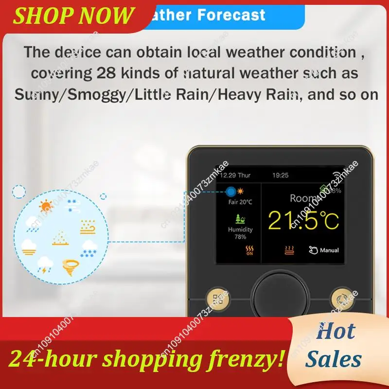 Vendita quotidiana Termostato Tuya Wifi Termostato intelligente con schermo a colori per Tuya Smart Alexa e Google Home