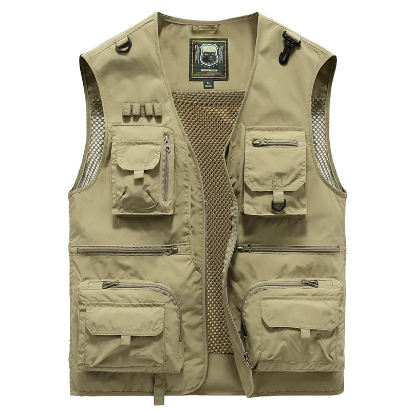 Summer Outdoor Workwear Multi-pocket Thin Fishing Photography Men's Vest