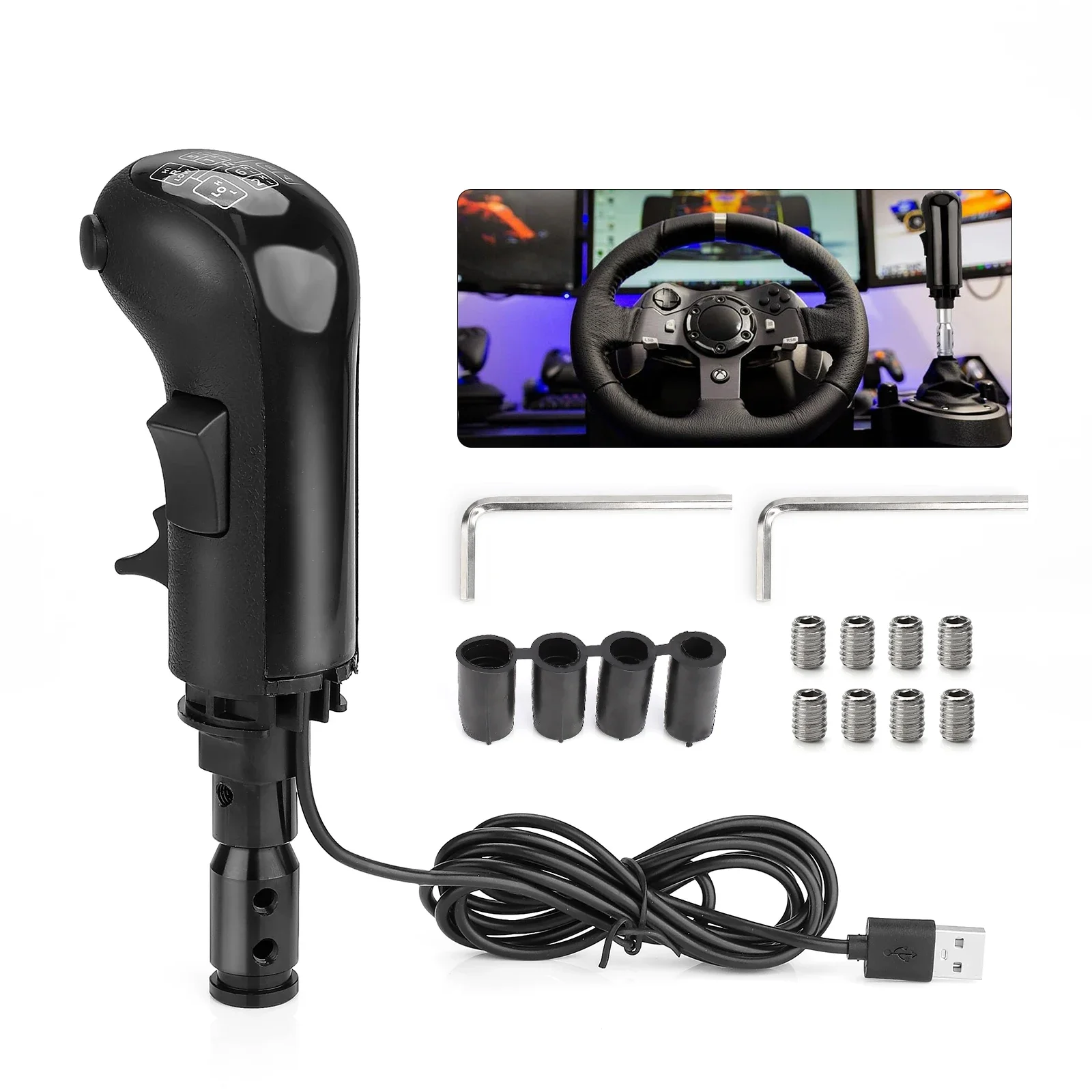 

For ATS ETS2 Truck Simulator PC USB Gearshift Knob For Logitech G29 G27 G25 G923 Thrustmaster TH8A High Low Gear Shifter Knob