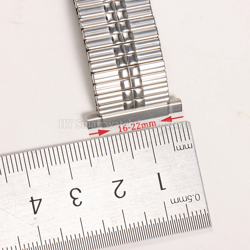 16-22mm Stainless Steel Watch Strap for Men Women Stretch Expansion Strap Adjustable Elastic Strap Metal Bracelet Accessories