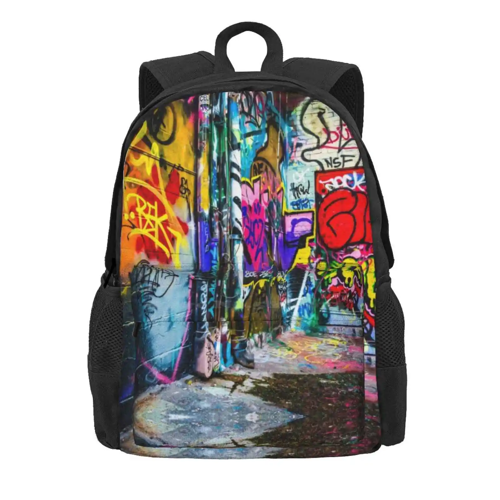 Street Art Hot Sale Schoolbag Backpack Fashion Bags Street Art Nature Scenic Graffiti Art City Hip Hop Urban Art Cool Wall