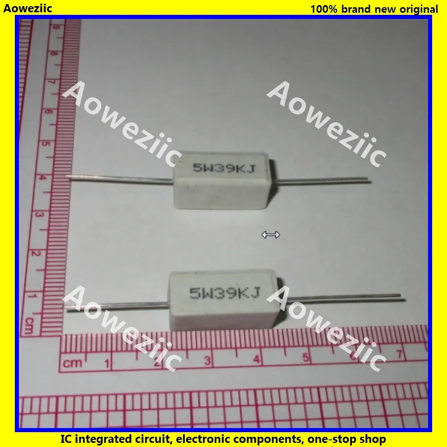 10 sztuk RX27 pozioma rezystancja cementu 5W 39K ohm 39K R 39K RJ 5W39KJ 39000R rezystancja ceramiczna precyzja 5% rezystancja mocy