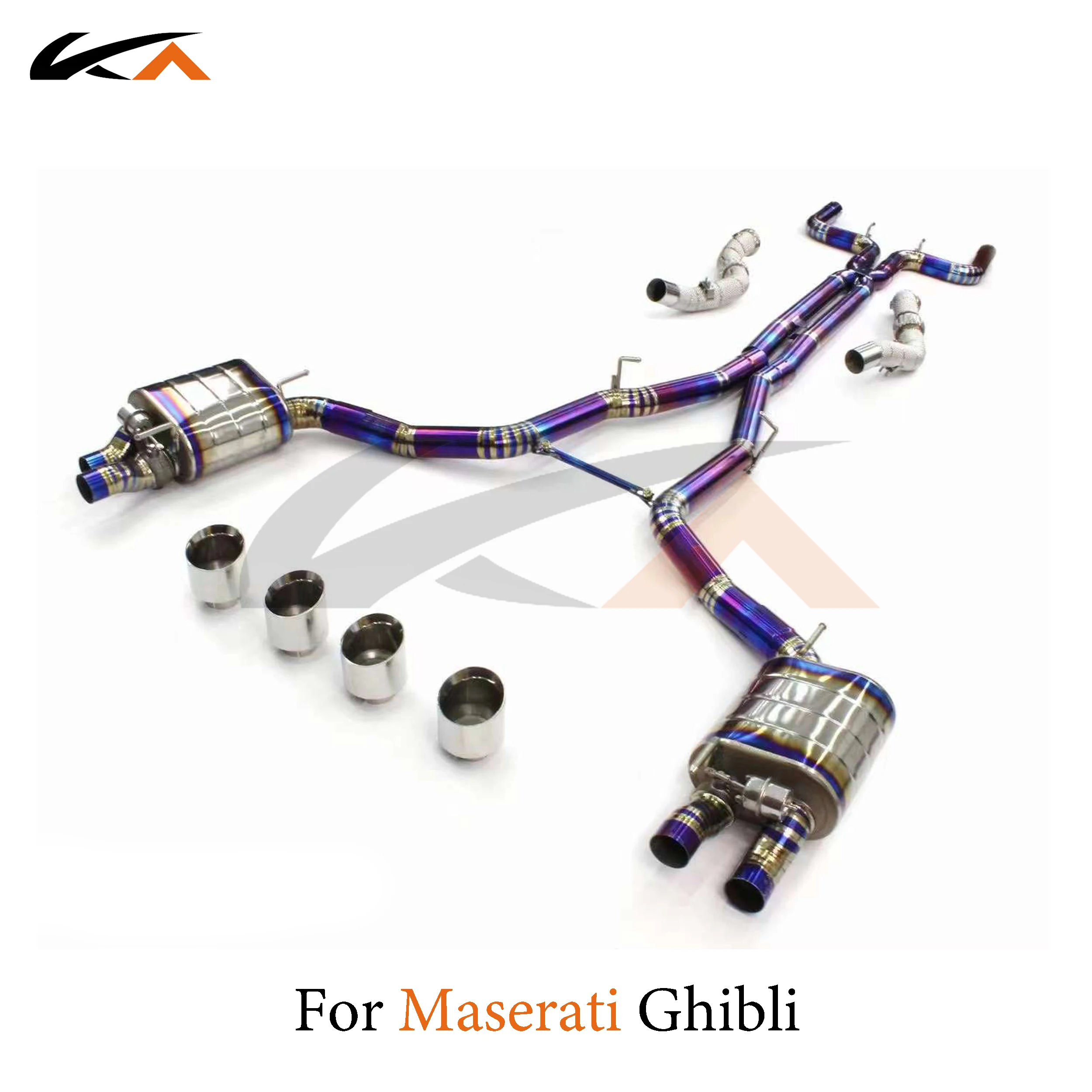 KA Tuning exhaust system parts titanium alloy catback for Maserati Ghibli 3.0T rear section performance muffler valve