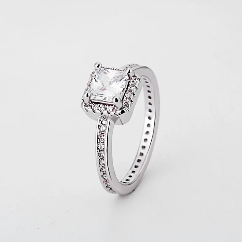 Timeless Elegance Ring Pave Clear CZ For Women Lady Jewelry Girl Birthday Gift