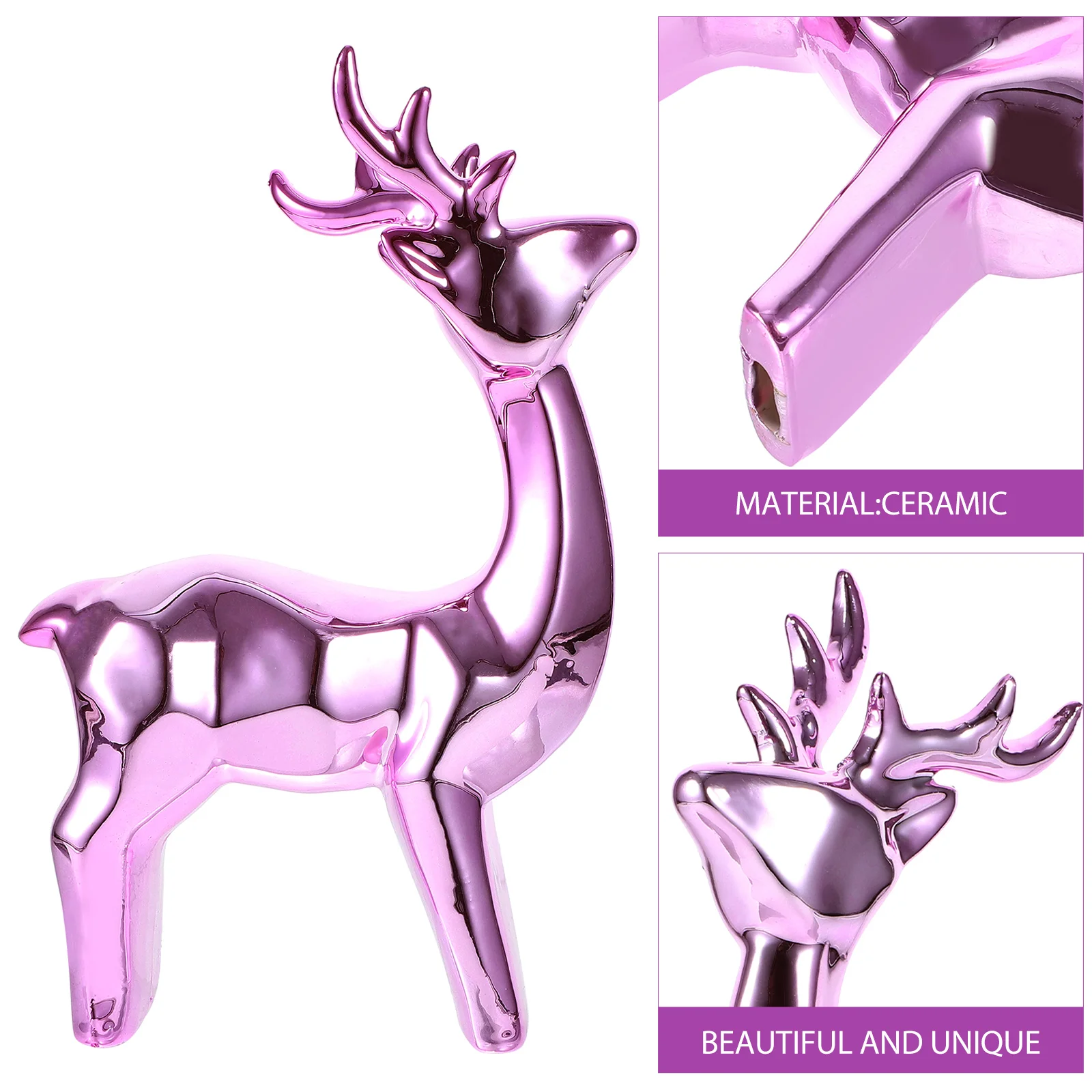 

Ceramic Deer Statue Exquisite Simple Design Desktop Office Home Decor Ceramic Deer Statue Animal Figurines Tabletop Decor