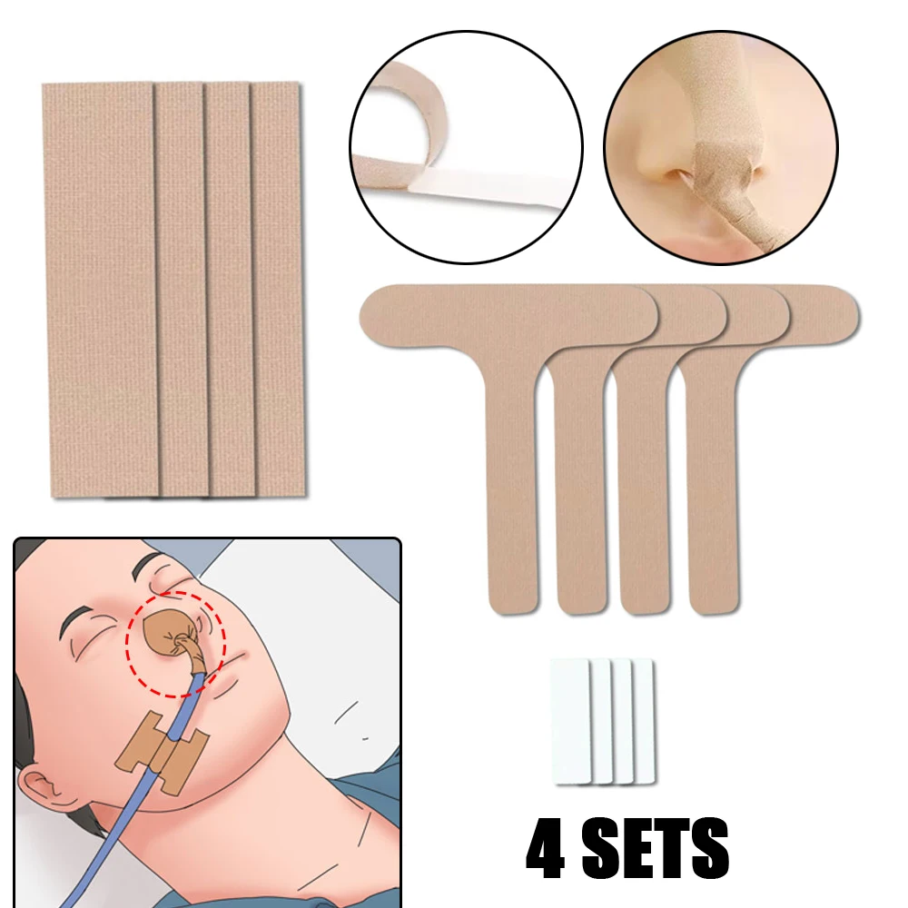 4Pcs Disposable Catheter Fixation Device Non-woven Fabric Nasal Tube Fixing Patch