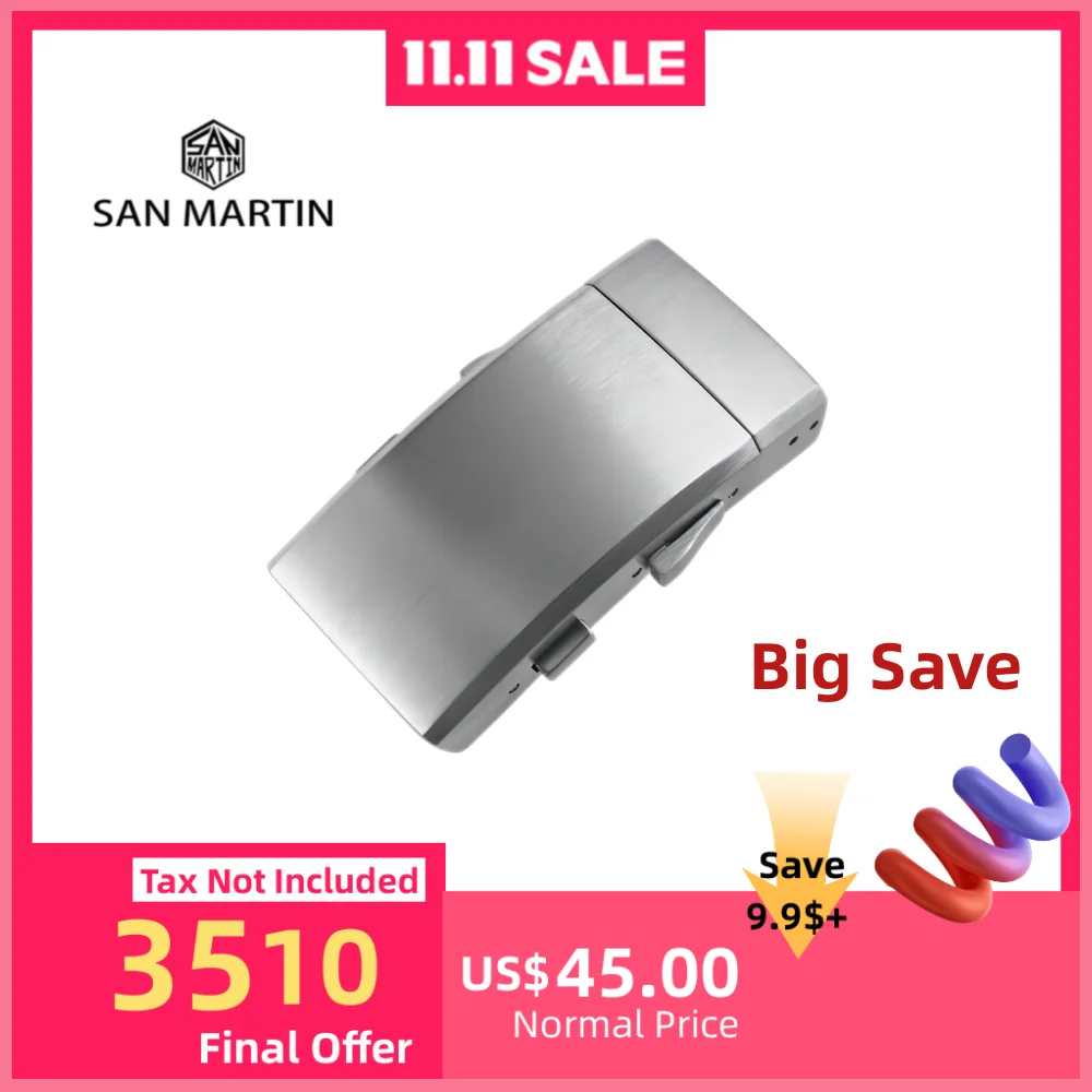 

San Martin Brushed 316L Stainless Steel Ratcheting Micro-Adjust Folding Clasp For 20mm Width Watch Bracelet Link BK2041