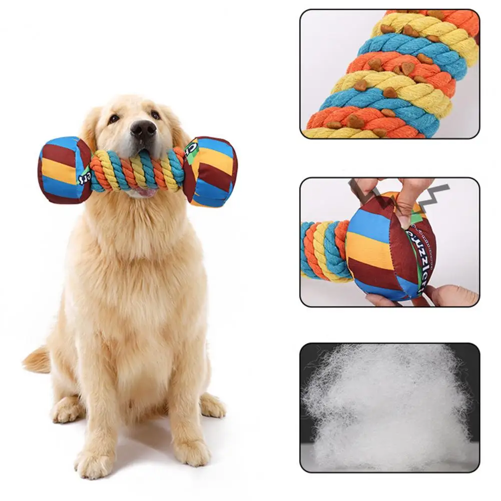 Dog Toy Emotion-releasing Dog Chew Toy Rainbow Dumbbell Dog Toy Bite-resistant Teething for Dogs Durable Teeth Pet Supplies