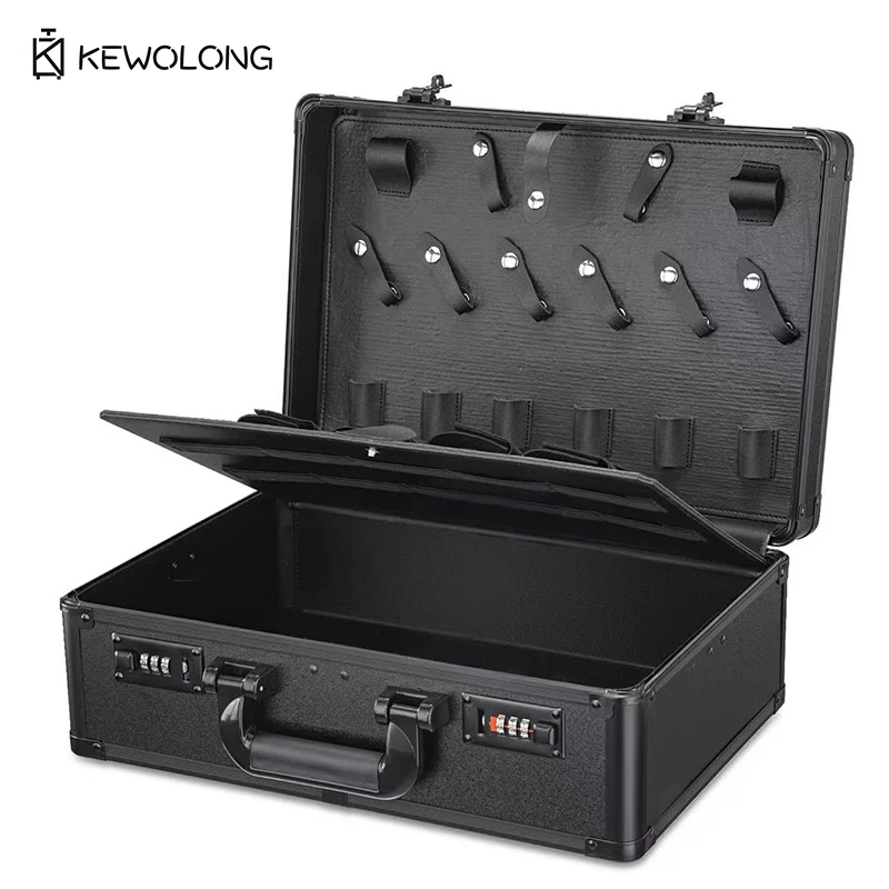 Aluminum Makeup Case with Tray, Professional Nail Art Mink Eyelash Tool Storage Box, Beauty Cosmetology Trolley Suitcase