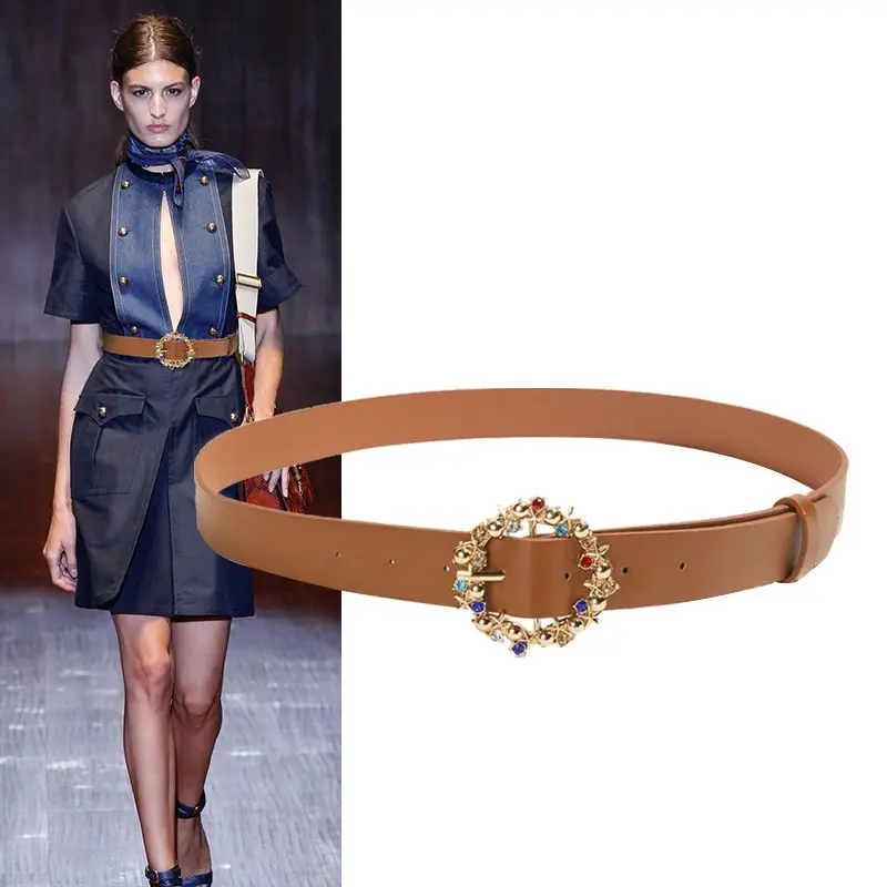 حجر الراين مشبك حزام النمط الغربي مشد للخصر للسترات والسترات المرأة خريف شتاء موضة أحزمة نسائية الاتجاه 2025 #5