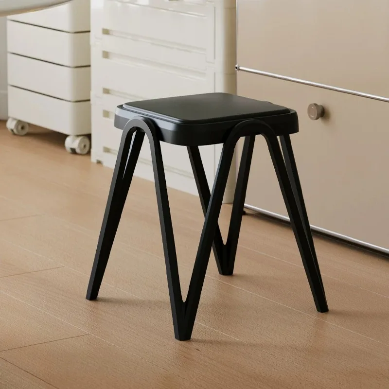 Nordic Stackable Vanity Stool Modern Minimalist Plastic Vanity Stool Thickened Home Furniture Taburete De Maquillage ZY40HZD