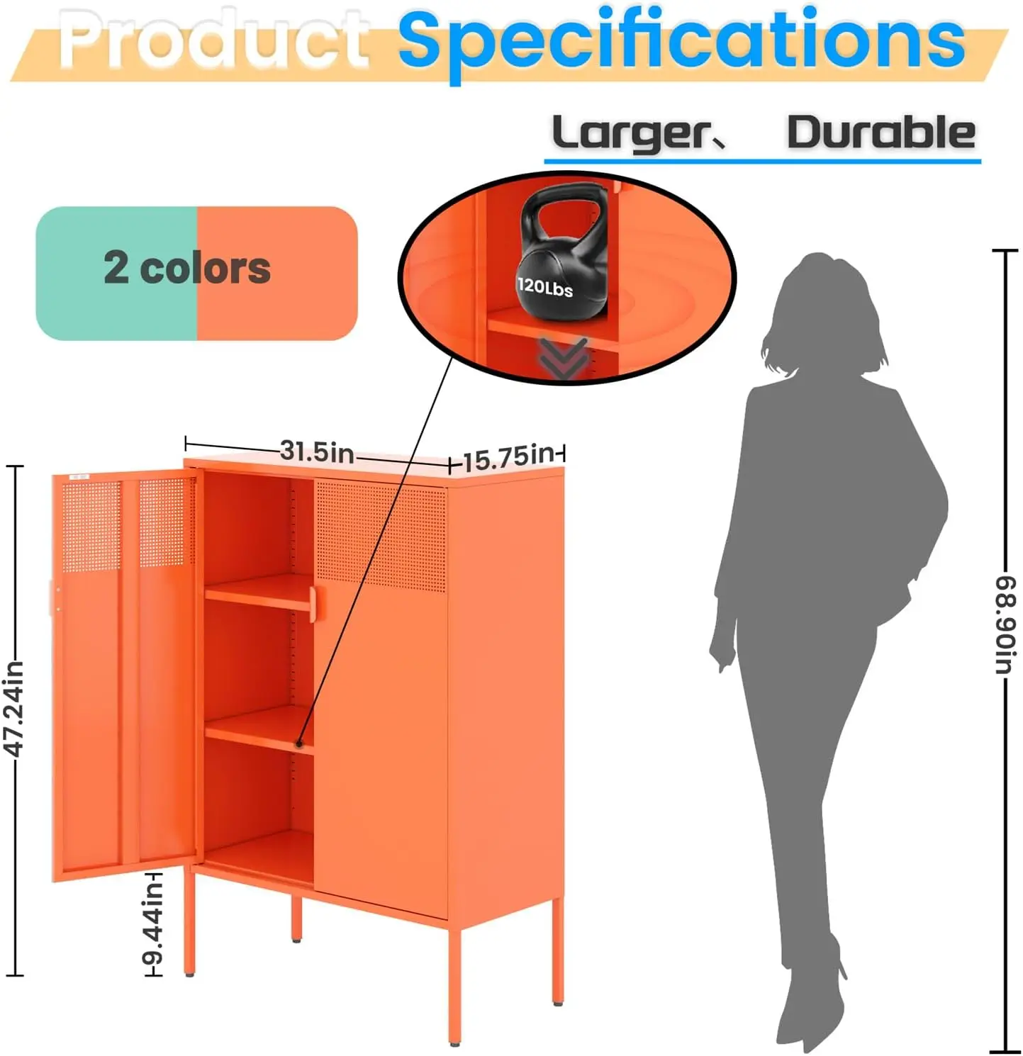 Steel Storage Cabinet, Adjustable Laminate, Side Cabinet, Shoe Cabinet, Orange Cabinet Dining Side Cabinet Wine Cabinet Living