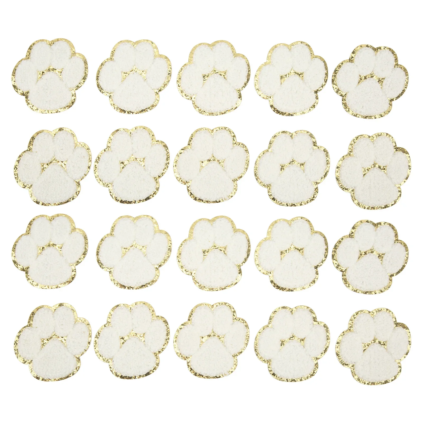20 parches para planchar con forma de pata de gato, parches bordados de costura con patas de gato blancas a la moda para mochilas, ropa, chaquetas