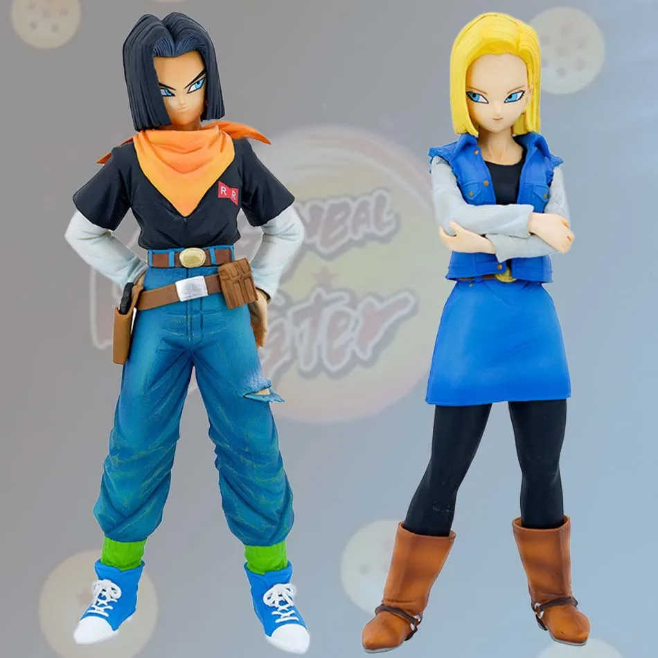 23CM Anime Dragon Ball Z Android 17 18 Figure Android 18 PVC Action Figures Collection Model Toys for Children Christmas Gifts